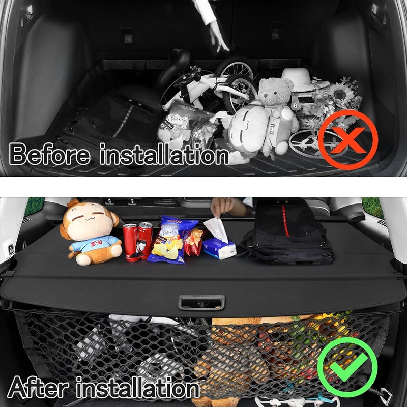Sze Cargo Cover for 2022 2023 2024 2025 2026 Jeep Grand Cherokee (2 Row; WL) 4XE Retractable Trunk Cover Black Rear Trunk Security Cover Shielding Shade Waterproof-New Upgrade - Image 5